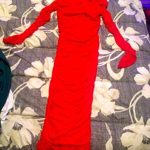 Cherry red elegant date dress